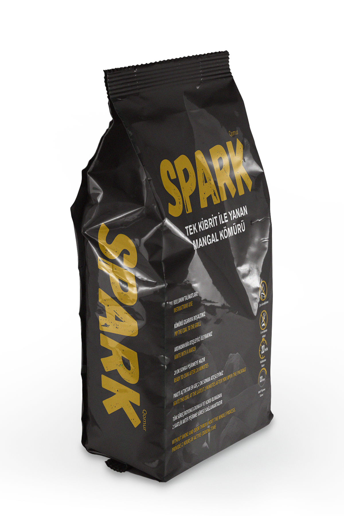 Spark Tek Kibritle Yanan Mangal Kömürü